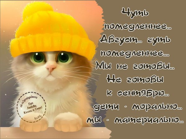 Статусы про август прикольные