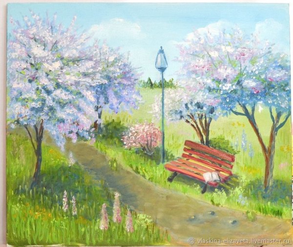 Весна в парке живопись