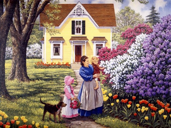 Весенняя деревенька John Sloane.