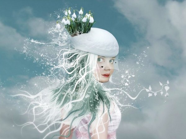 Девушка зима Весна