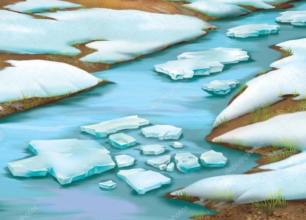 Весенний ледоход на реке в пейзажах художников