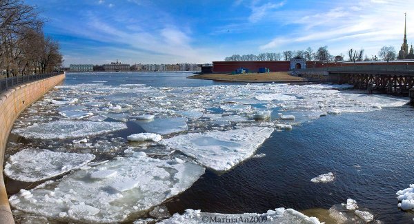 Ледоход на реке Волга
