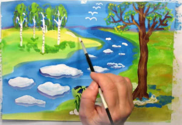 Весна рисунок карандашом