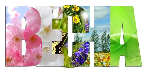 Весенние надписи на прозрачном фоне