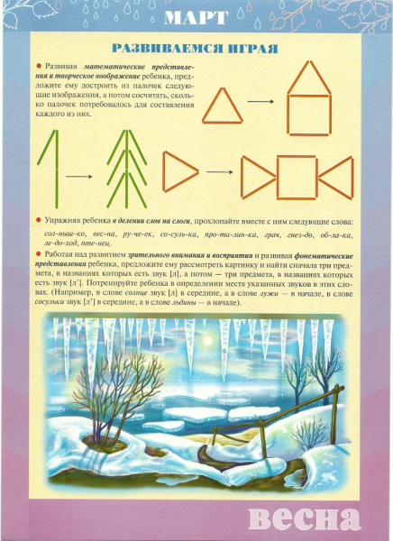 Март родительский уголок средняя группа