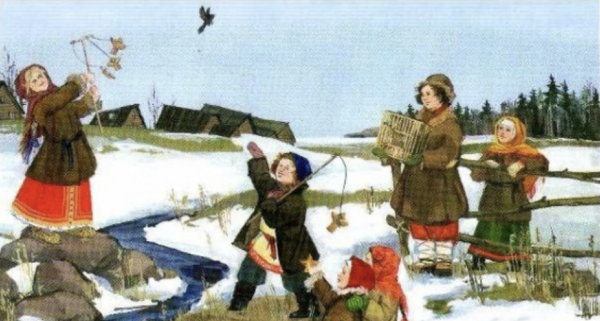 Аполлинарий Васнецов сжигание чучела Масленицы