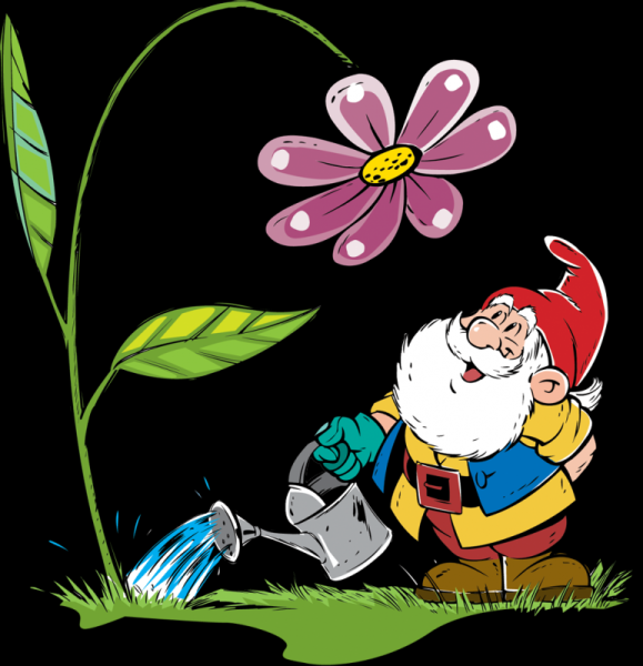 Гномик с цветочком