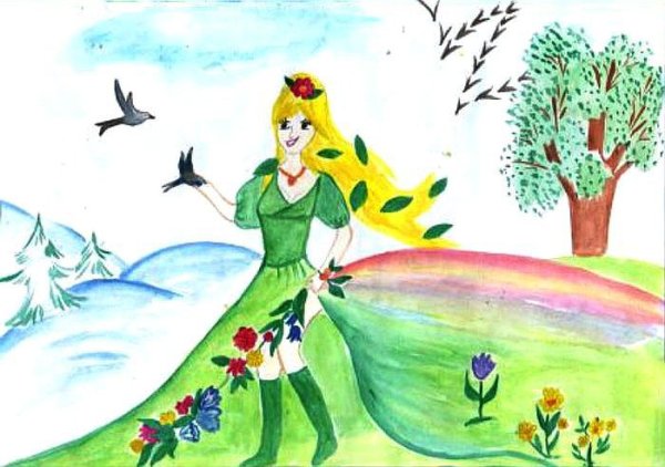 Зима и Весна рисунок