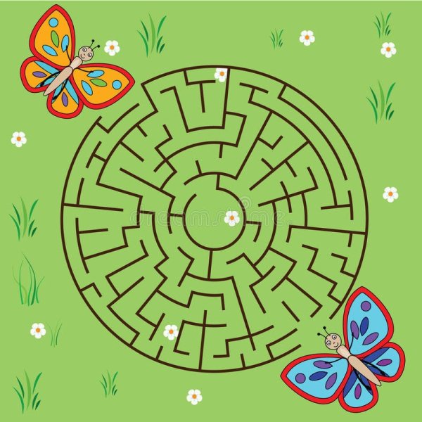 Лабиринты с бабочками для детей