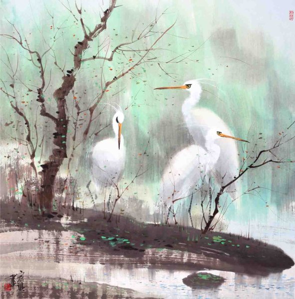 Весна акварель живопись