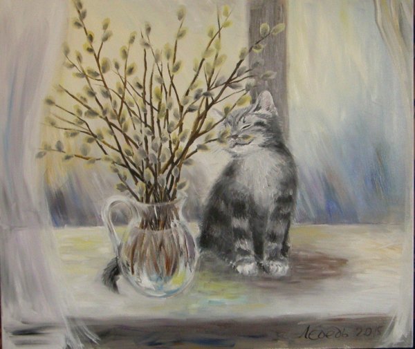 Натюрморт с вербой в живописи