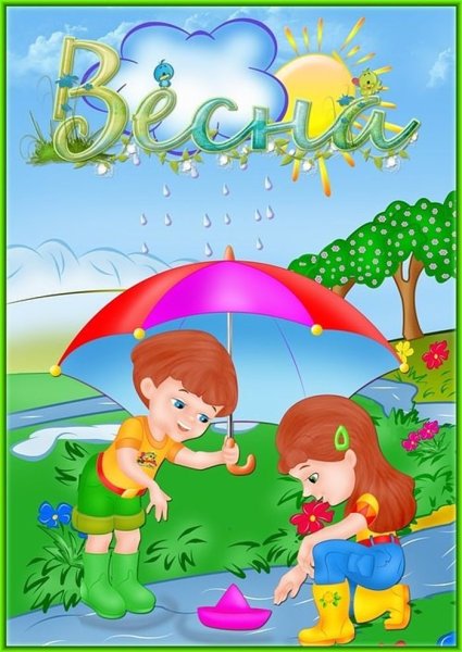 Стенд Весна в детском саду