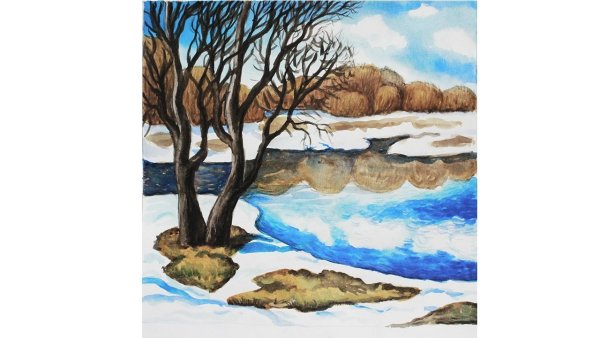 Ранняя Весна рисунок красками