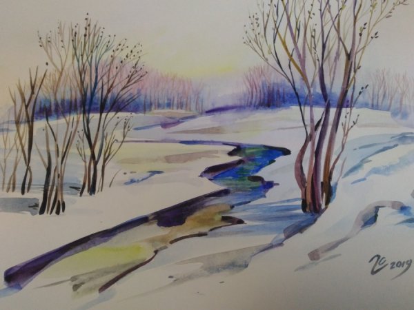 Весна карандашом для детей