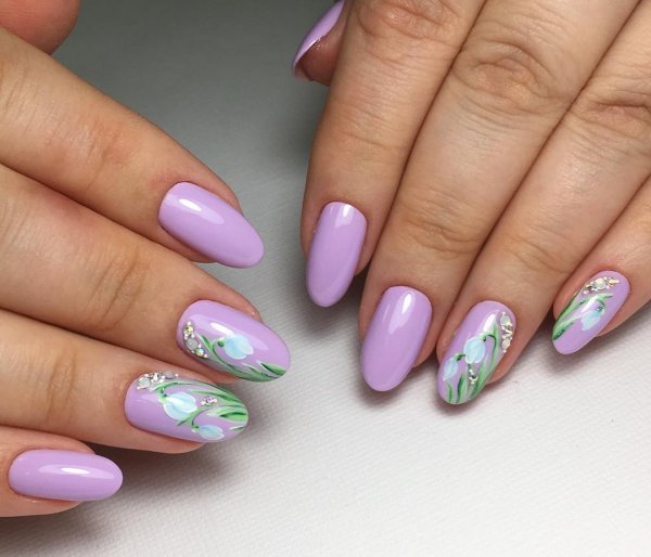 Ногти Весна подснежники