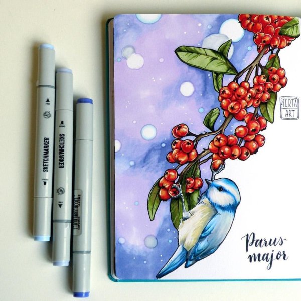 Скчетч Весна маркерами