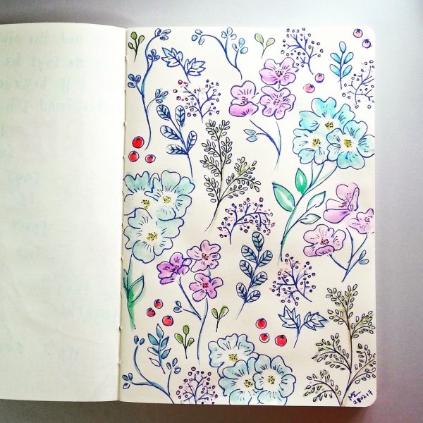 Скетчбук для рисования цветы