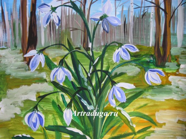 Подснежники рисунок