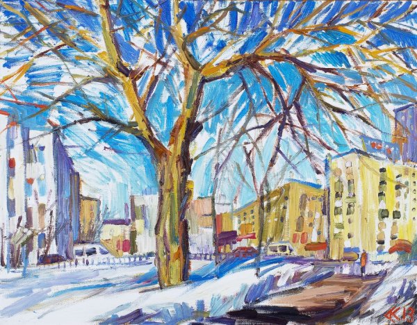 Зимний городской пейзаж