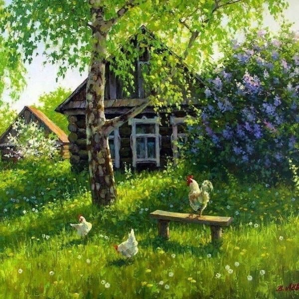 Весна в деревне