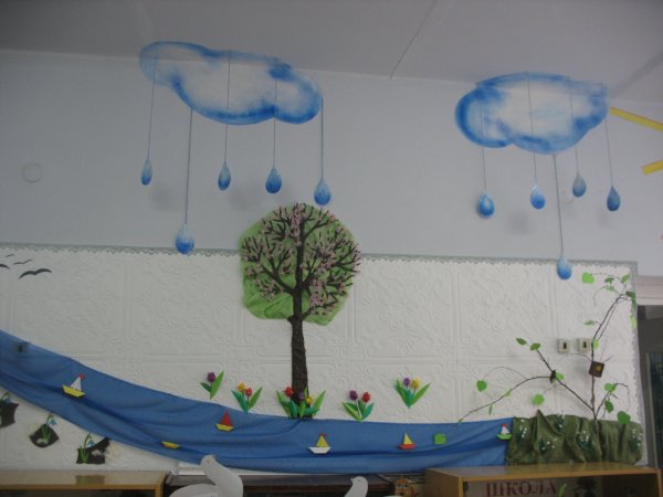 Украшение стены весной в детском саду (59 фото)