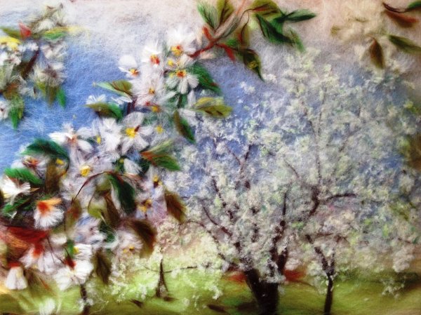 Весенние картины из шерсти