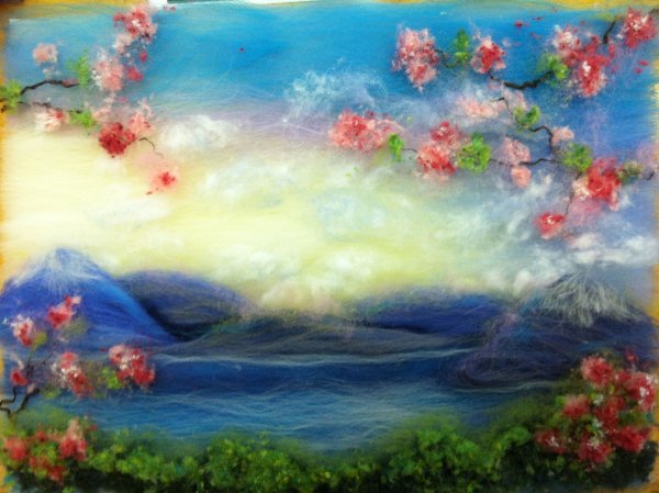 Шерстяная акварель пейзажи Шешиной Екатерины