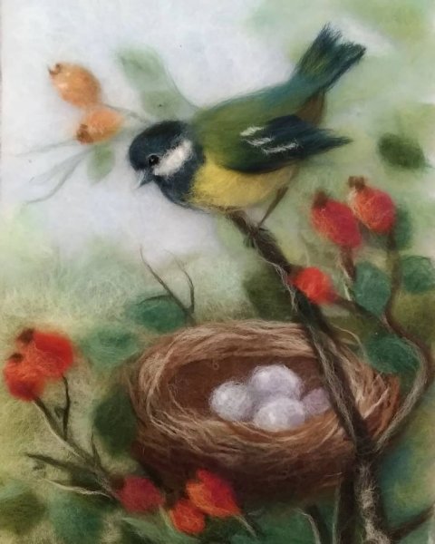 Чайка Юлия живопись шерстью