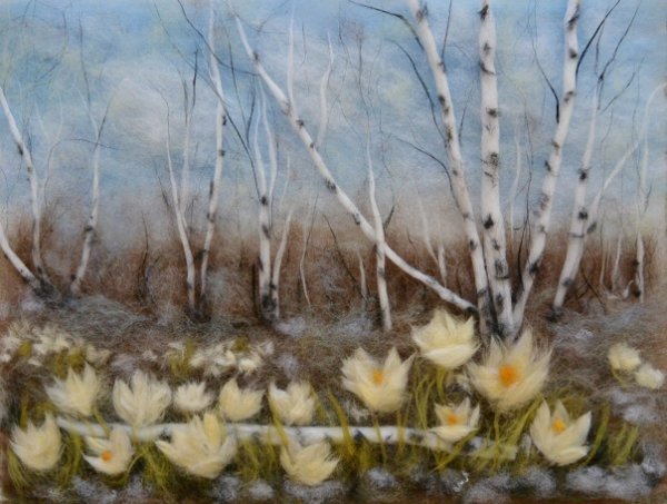 Ранняя Весна с подснежниками живопись