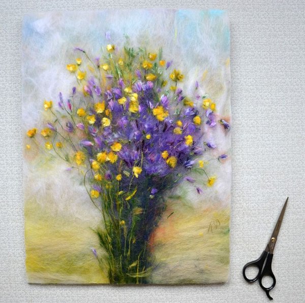 Шерстяная акварель разнотравье Федорова