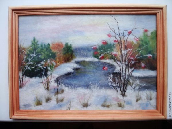 Пейзажи из валяной шерсти