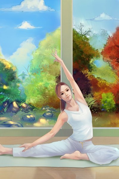 Иллюстрация йога Весна