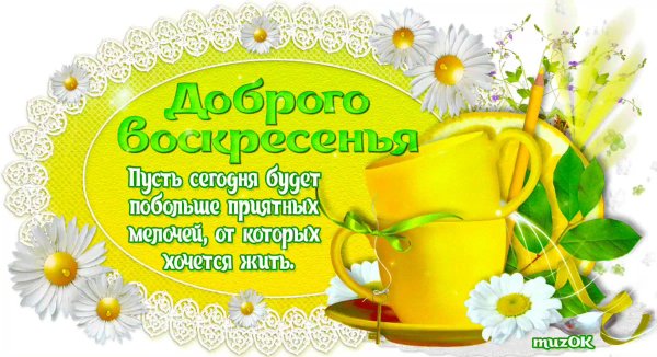 Доброго воскресного утра и хорошего настроения