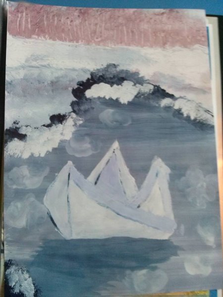 Аппликация весенний кораблик