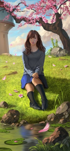 Девочка под деревом