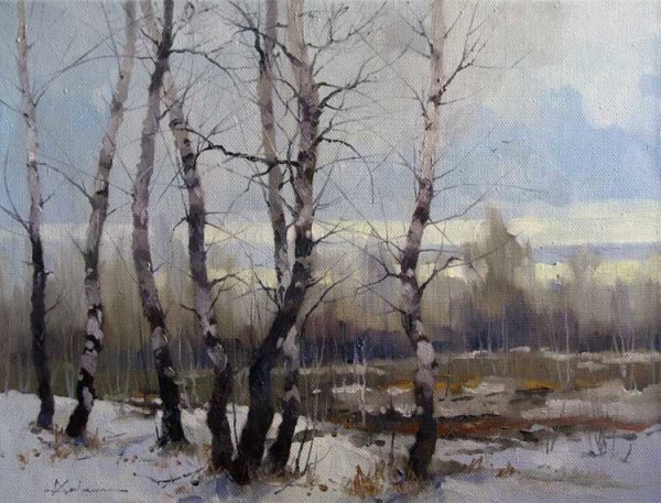 Художник Алексей Савченко живопись зима