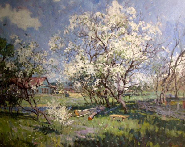 Исаак Ильич Левитан цветущие яблони