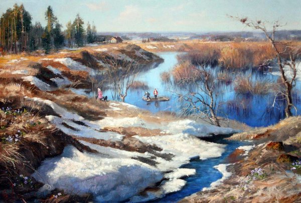 Художник Владимир Жданов Весна в Печорах