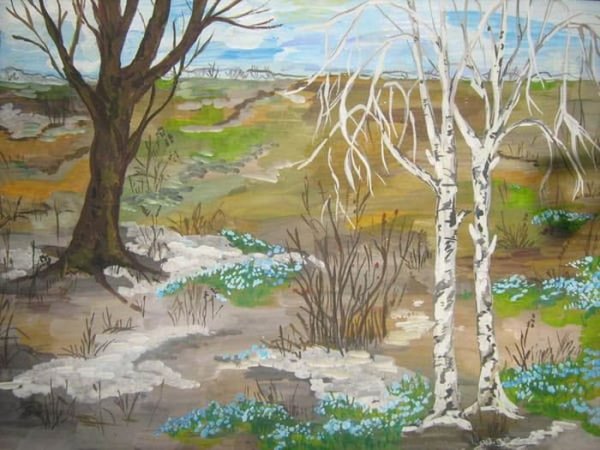 Сюжетная картина ранняя Весна