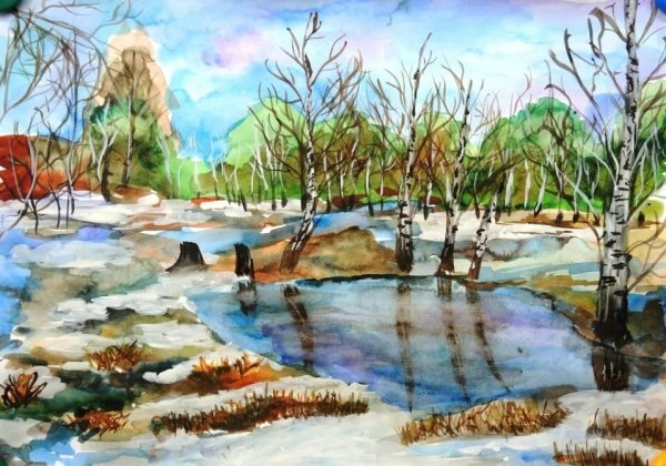 Весенняя капель рисунок на конкурс