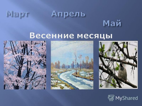 Весенние месяцы для детей