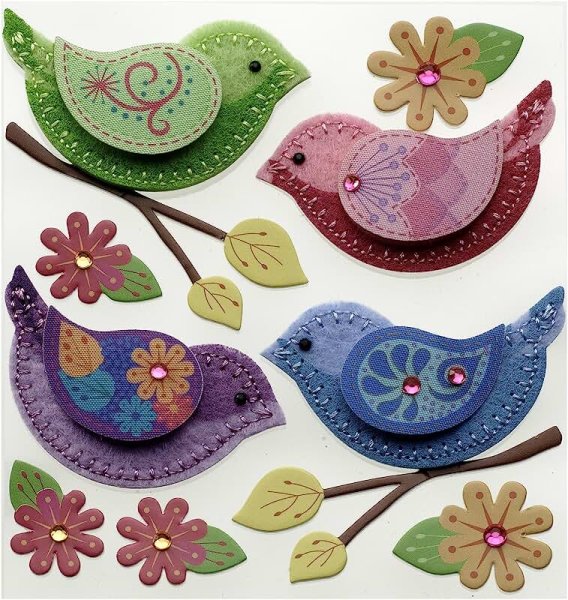 Аппликация из фетра птицы