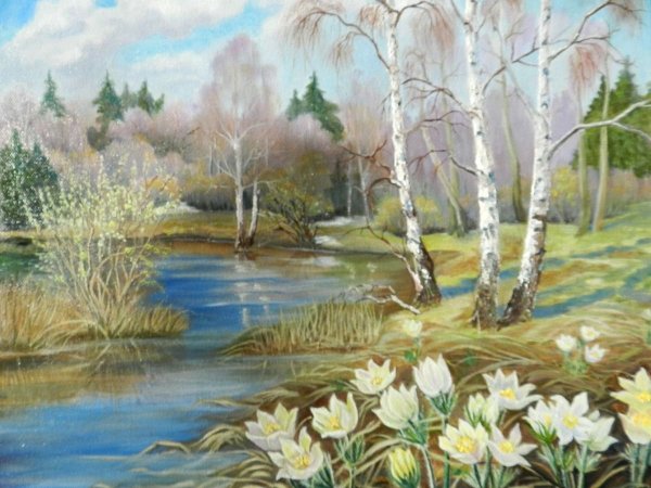 Художник Михаил Сатаров Весна подснежники