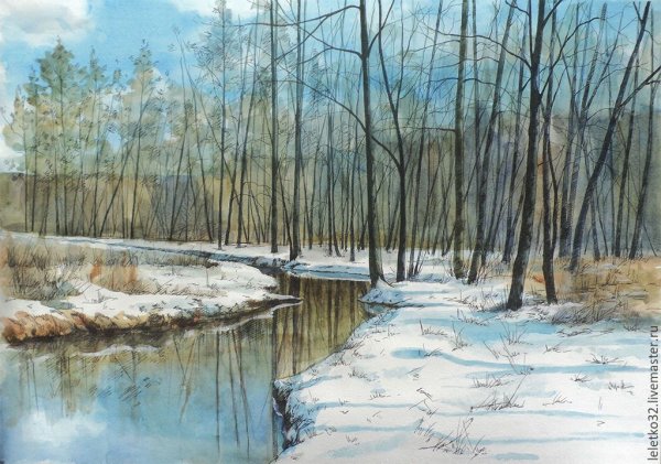 Весенний пейзаж с ручейком