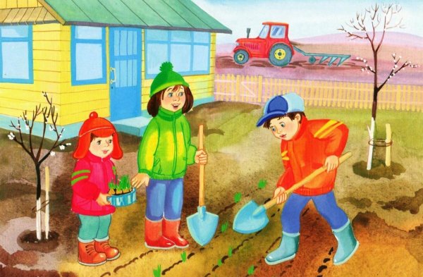Труд людей весной для дошкольников