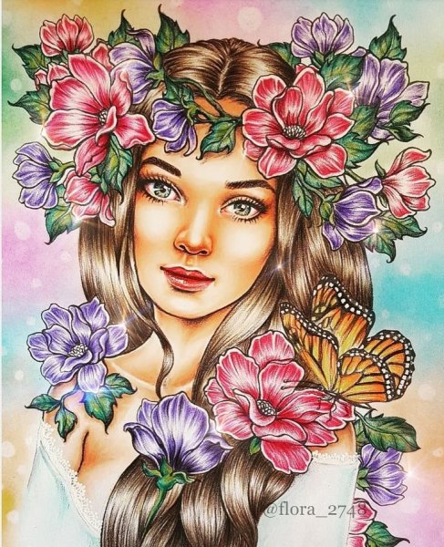 Рисунок Весна цветными карандашами