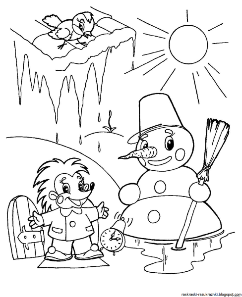 Весенние раскраски для детей