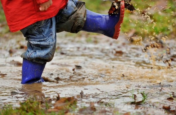 Дети Весна лужи