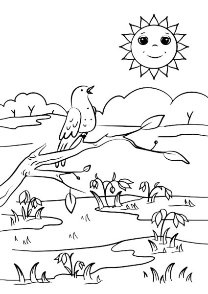 Ветка Сакуры раскраска для детей