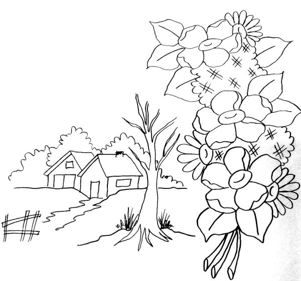 Раскраска Весенняя природа для детей